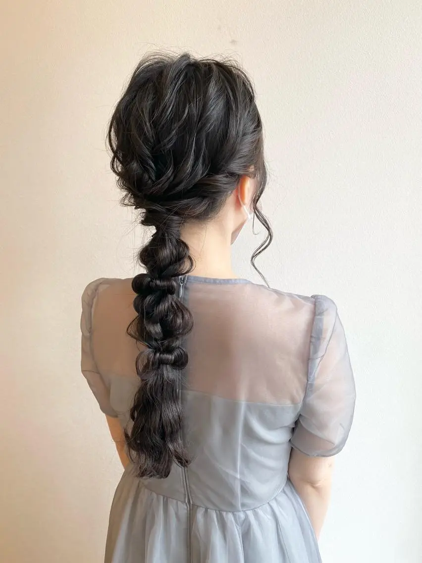 ロング ヘアアレンジ 結婚式・ブライダル ヘアセット 林 瑠夏のヘアスタイル