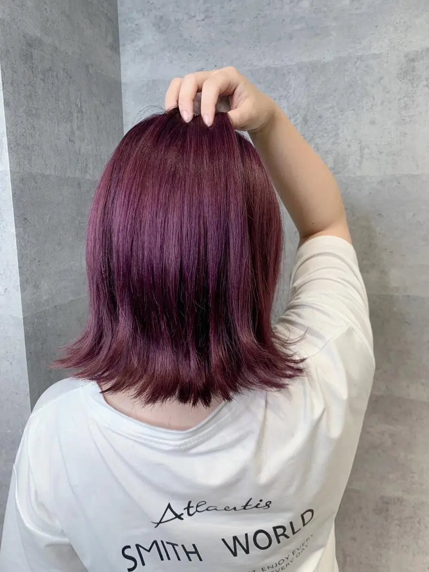 ショート カラー ブリーチ ピンクカラー バイオレットカラー _WHITE 天神店 YUMEKA🐻のヘアスタイル