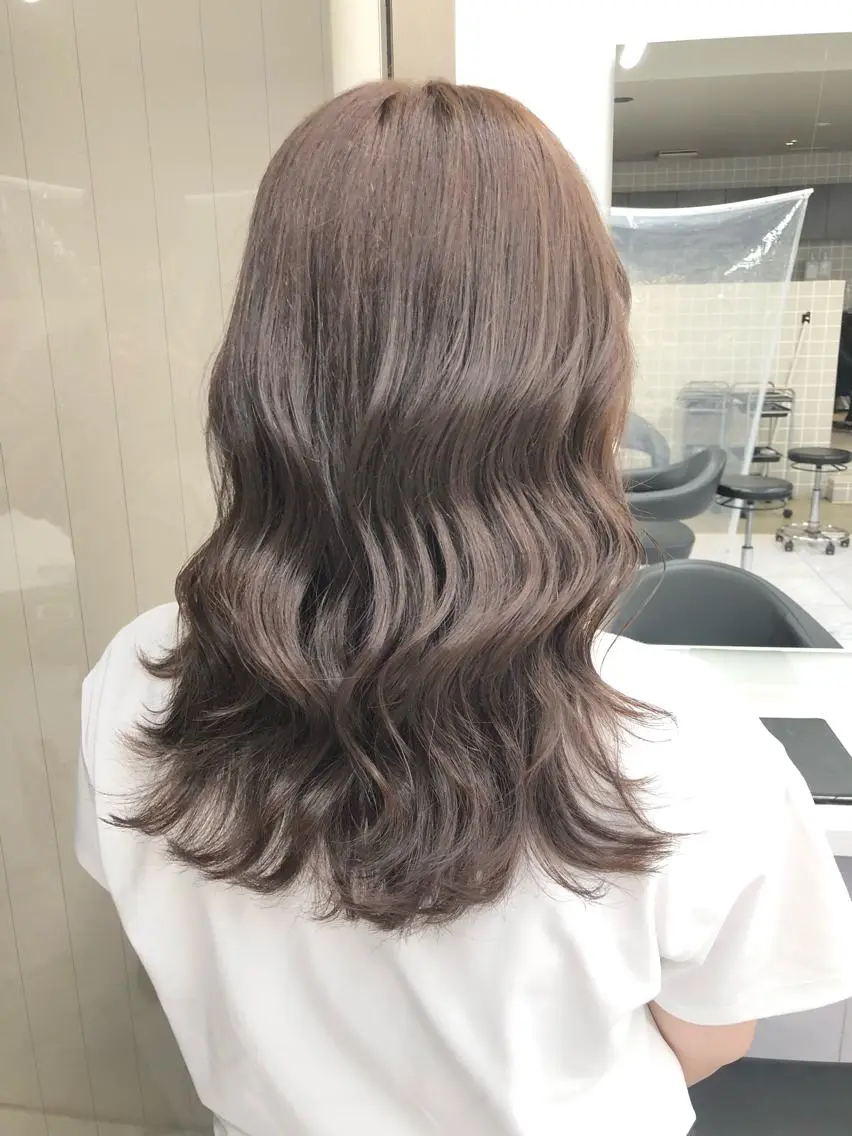 ミディアム カラー パーマ ヘアアレンジ メンズ キッズ ネイル マツエク・マツパ 上品＆韓国風 🥀海心🥀のヘアスタイル
