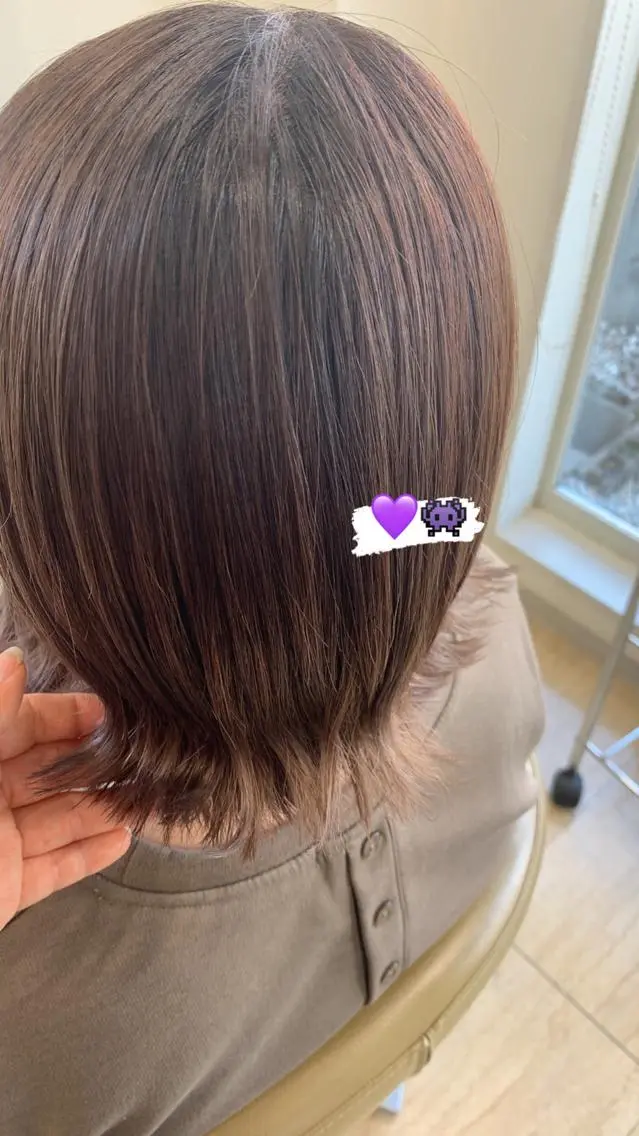 ショート カラー パープルカラー 工藤 彩花のヘアスタイル
