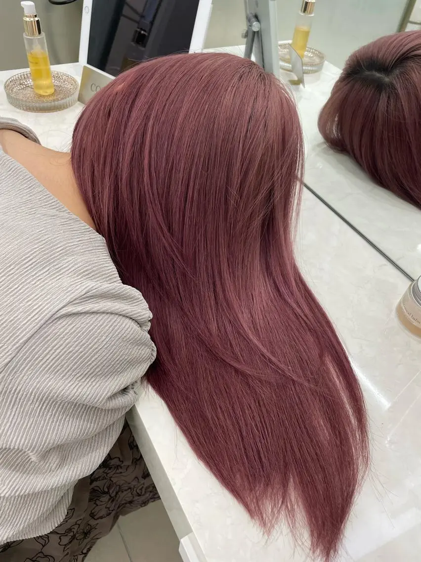 セミロング カラー ブリーチ ヘアカラー COA GINZA 空也/前髪/顔まわりのヘアスタイル