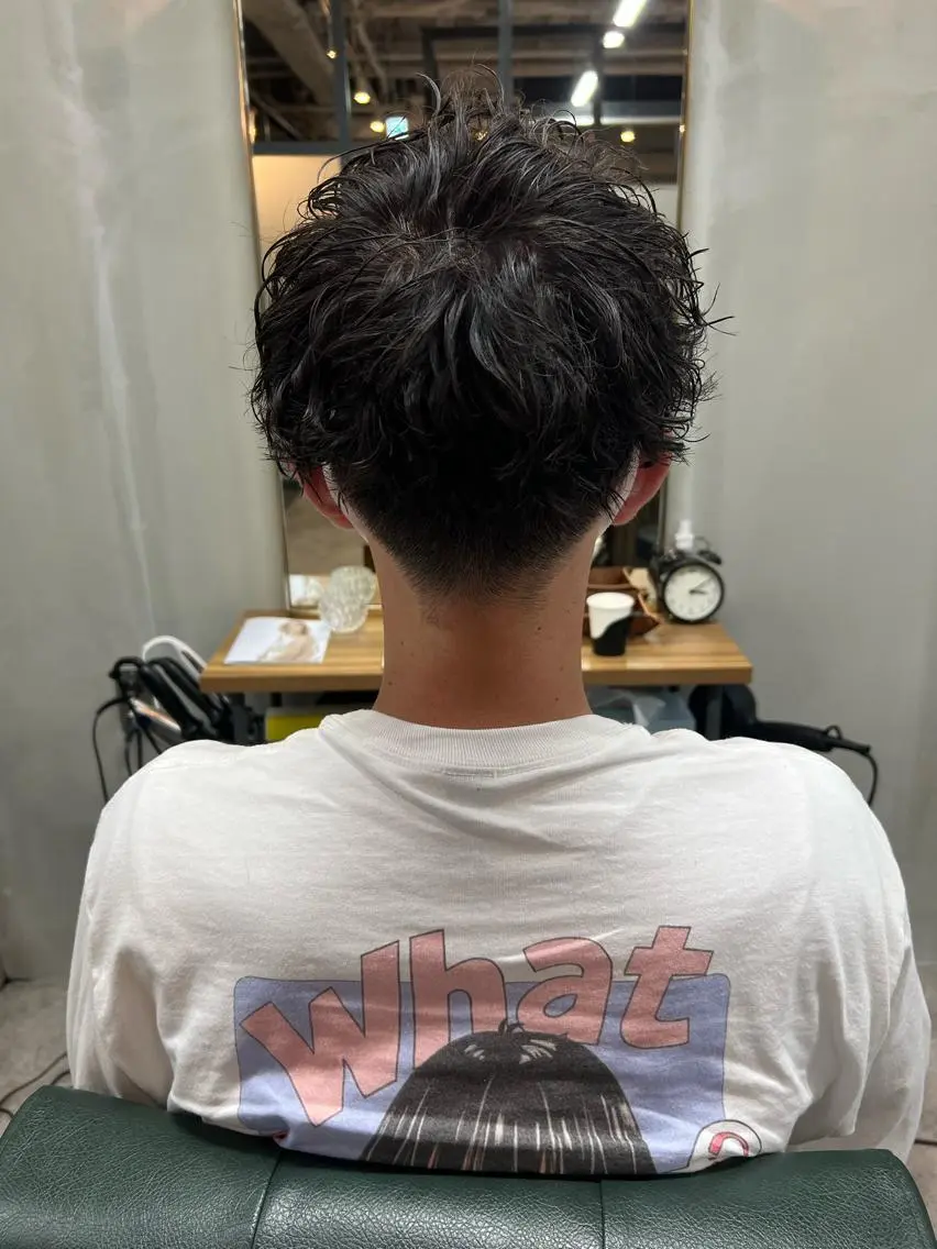 ショート パーマ メンズ カット パーマ 【S.BROOM】 店長　西川徹のヘアスタイル