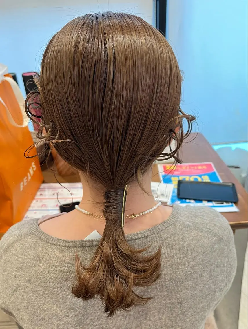 セミロング ヘアアレンジ ヘアセット サソウ ユリエ🥥のヘアスタイル