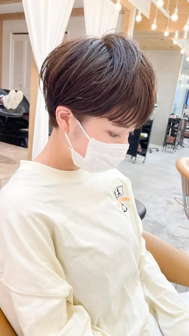 ショート パーマ ショートボブ ハンサムショート ボブ ショートヘア 外ハネヘア 横浜/ショート/ マンツーマン施術　丹のヘアスタイル