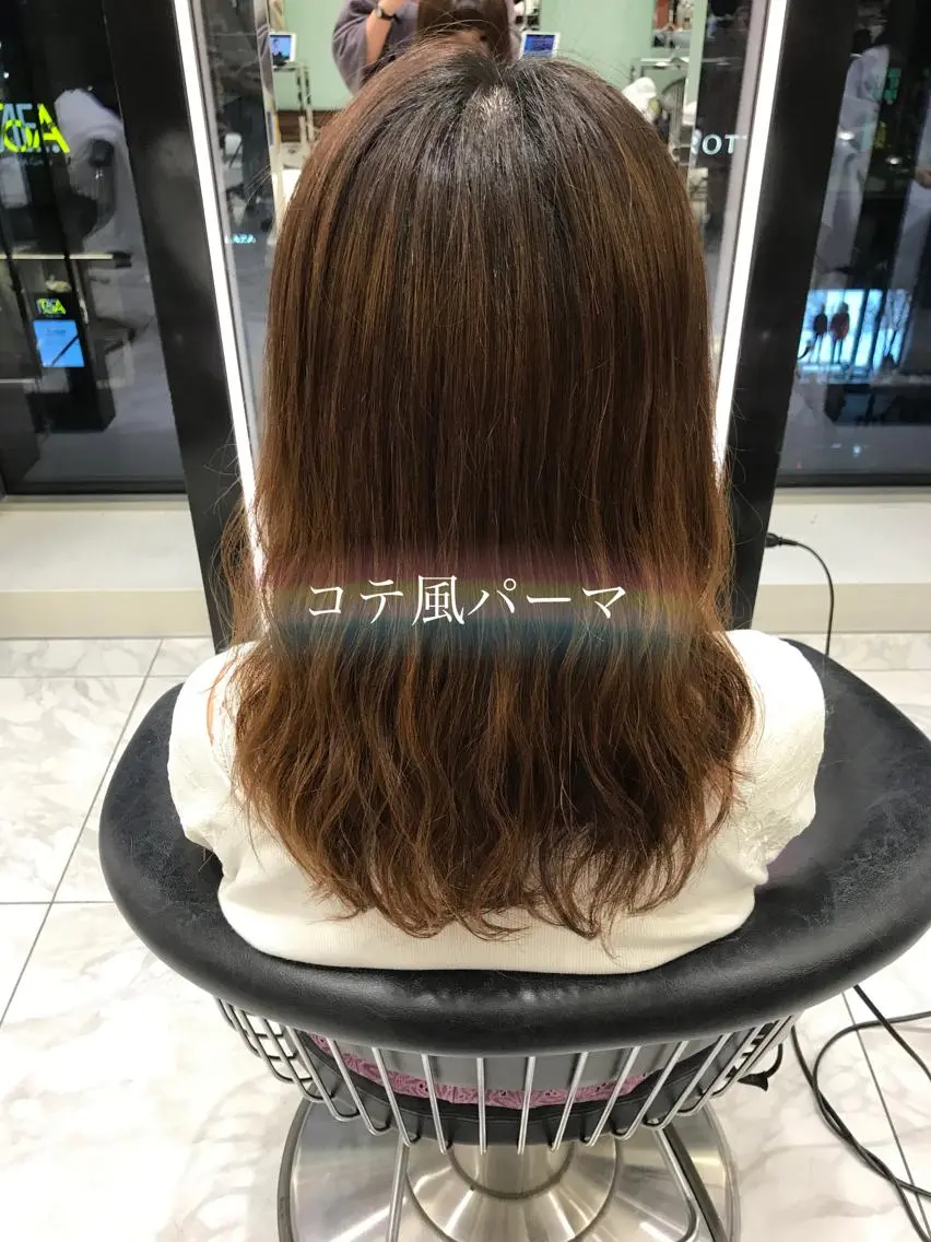 セミロング デジタルパーマ🫧 韓国風ヘア🫧サクラのヘアスタイル
