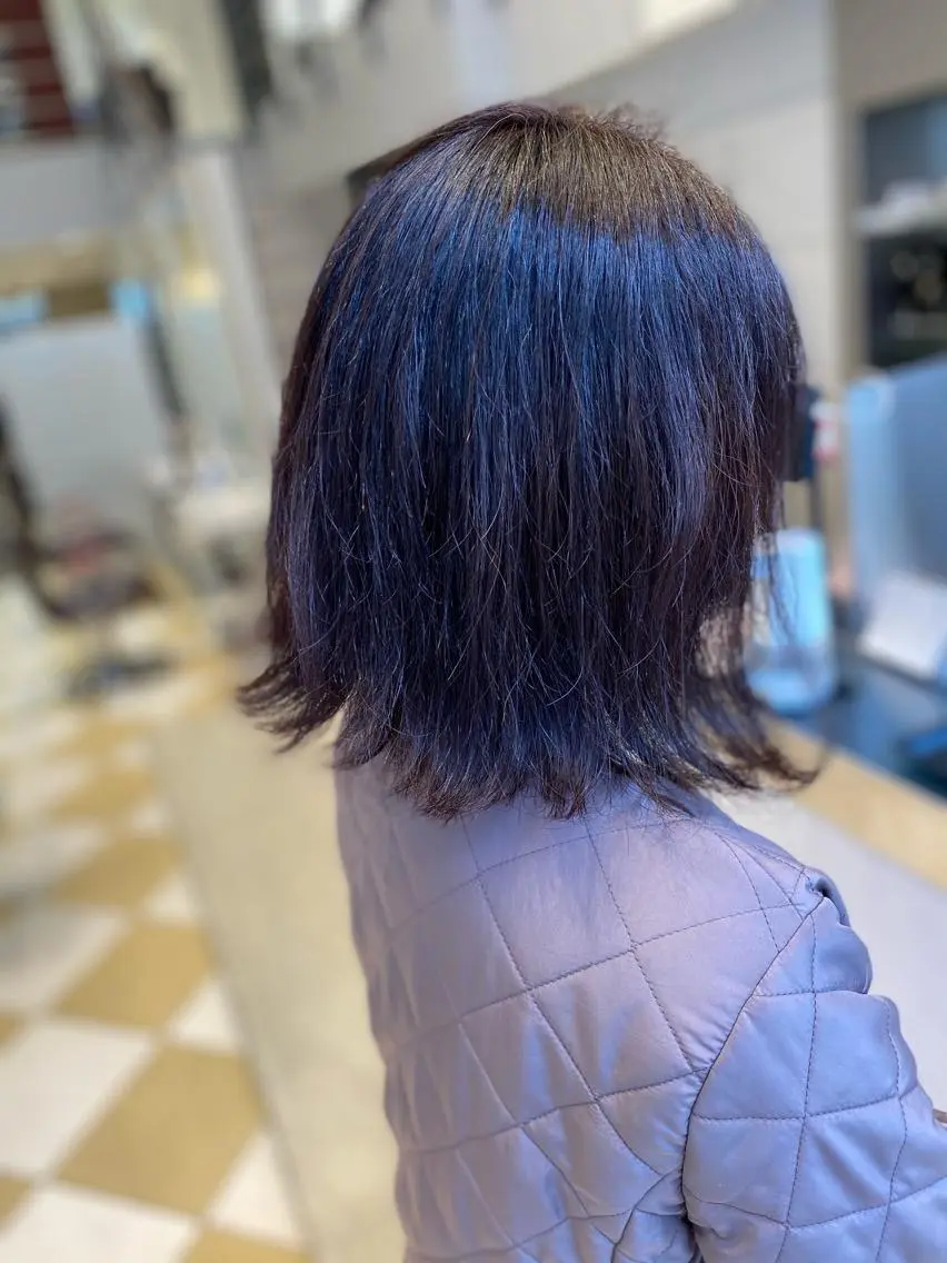 ミディアム カラー 切りっぱなしボブ ボブ カット ヘアカラー トリートメント ヘアセット 💜髪質改善美髪💜 星野清光のヘアスタイル