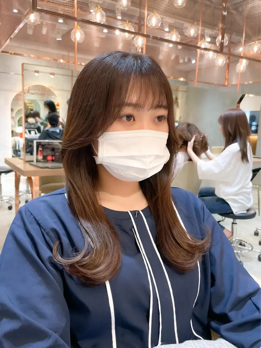 ロング カラー カット ヘアカラー 縮毛矯正 トリートメント レイヤー/韓国ヘア 縮毛矯正🫧鈴木颯のヘアスタイル