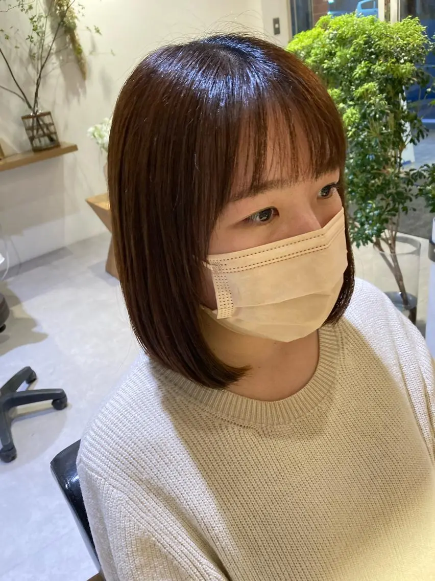 ミディアム ボブ 阿部 貴子のヘアスタイル