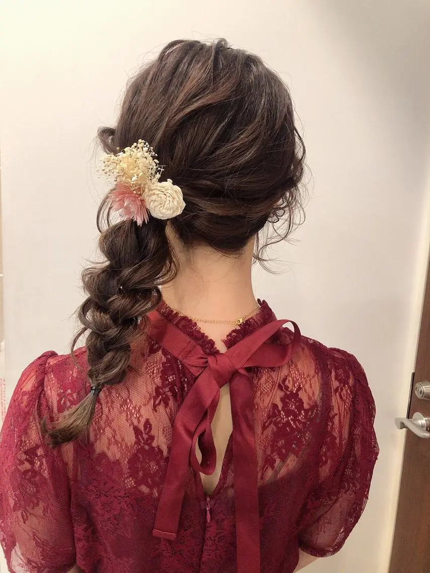 ミディアム カラー ヘアアレンジ ヘアセット ロングレイヤー 🤍山内　飛鳥🤍のヘアスタイル