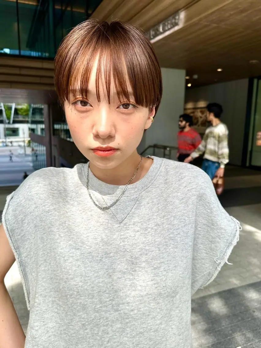 ショート カラー ブラウンカラー ショートヘア カット ヘアカラー 骨格診断で絶対可愛い ✨丸みショート✨凌弥のヘアスタイル