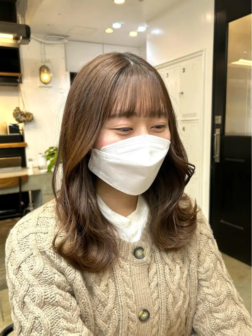 セミロング カラー ヘアアレンジ 縮毛矯正 トリートメント 🎀暖色カラー🎀 ♡yurika♡のヘアスタイル