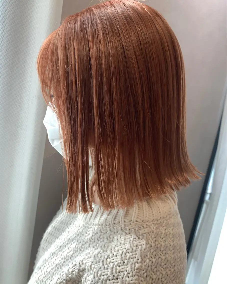 ショート カラー ブリーチ オレンジ カット ヘアカラー トリートメント hubhair レイヤー/透明感のヘアスタイル