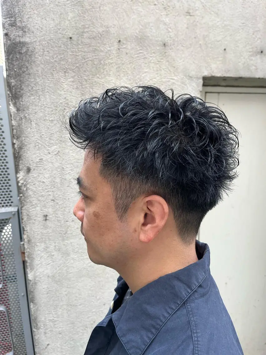 ショート パーマ メンズ カット パーマ トリートメント ヘアセット 🏆メンズヘア特化 🥇代表りんぺーのヘアスタイル