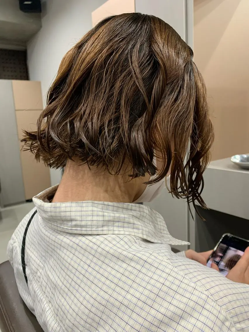 パーマ ボブパーマコテ巻き風 パーマNo1深江秀平のヘアスタイル
