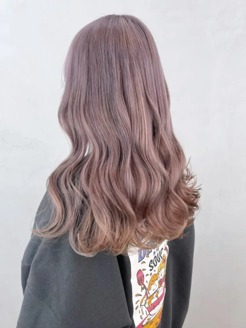 セミロング カラー パーマ ヘアアレンジ グレージュ ピンクカラー カット ヘアカラー トリートメント ITbyALBUM 藤沢店のヘアスタイル