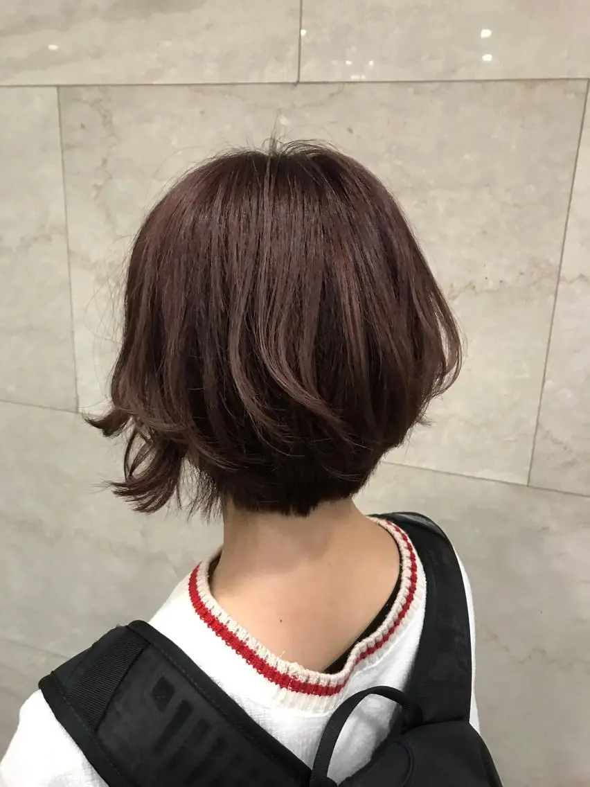 ショート カラー ベージュカラー ピンクカラー ピンクベージュ ere hair salonのヘアスタイル
