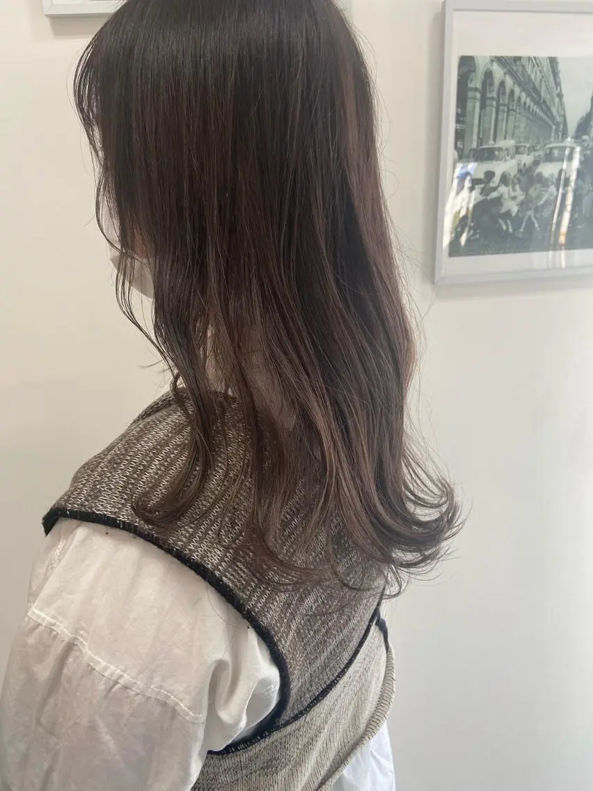 ロング カラー アッシュ アッシュブラウン ブラウンカラー ダークブラウン ロング 眠れるヘッドスパ✨ chacoのヘアスタイル