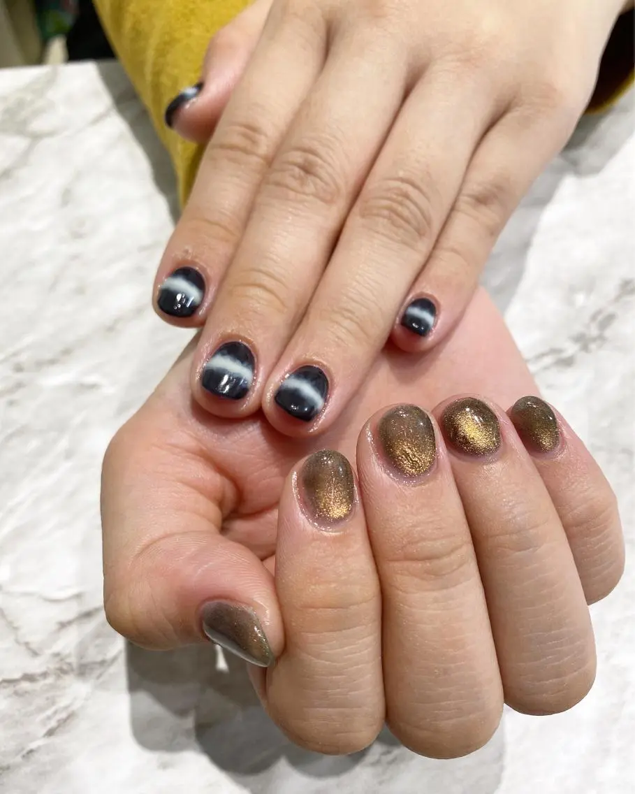 ネイル ネイビー ハンドネイル フットネイル ハンドケア ✴︎:.｡. MAKI.｡.:✴︎のネイルデザイン