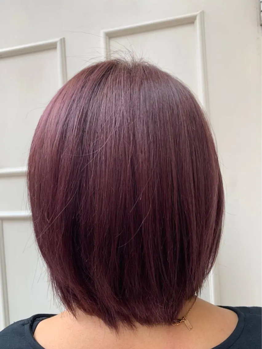 ミディアム カラー ピンクカラー ピンクパープル パープルカラー 🫟Blanco🫟 Color&Careのヘアスタイル