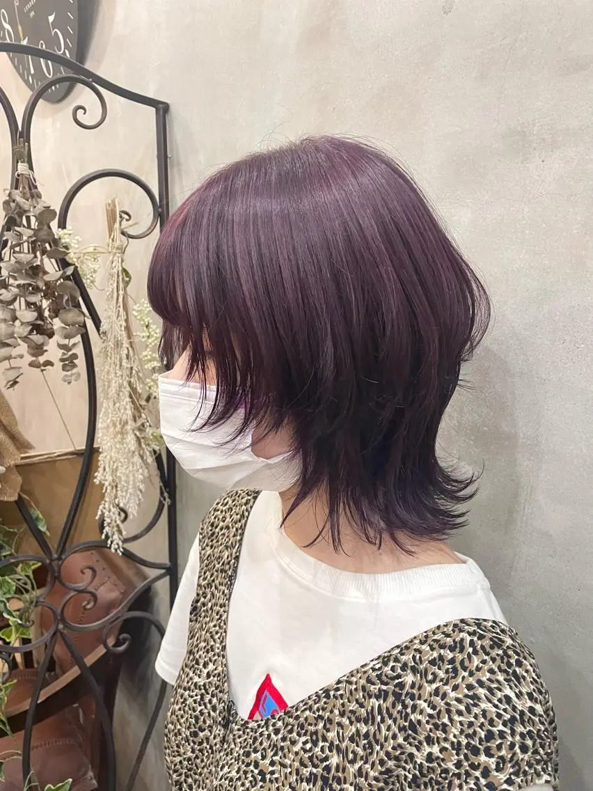 ミディアム カラー ヘアアレンジ カット ヘアカラー トリートメント 【ピンク/韓国ヘア/ ヘアセット】亜海のヘアスタイル