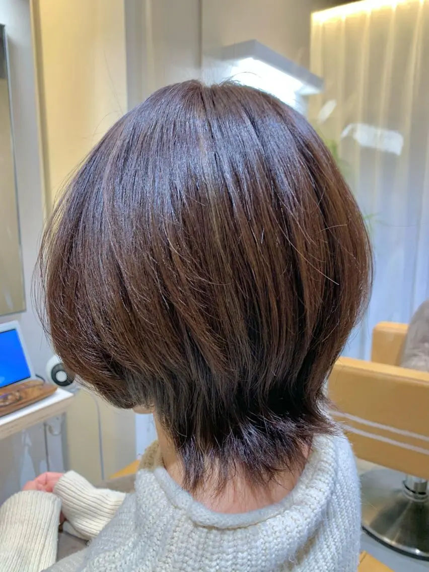 ショート カラー 透明感カラー ハイライトカラー ハイライト 縮毛矯正×艶カラー /中村勇太のヘアスタイル