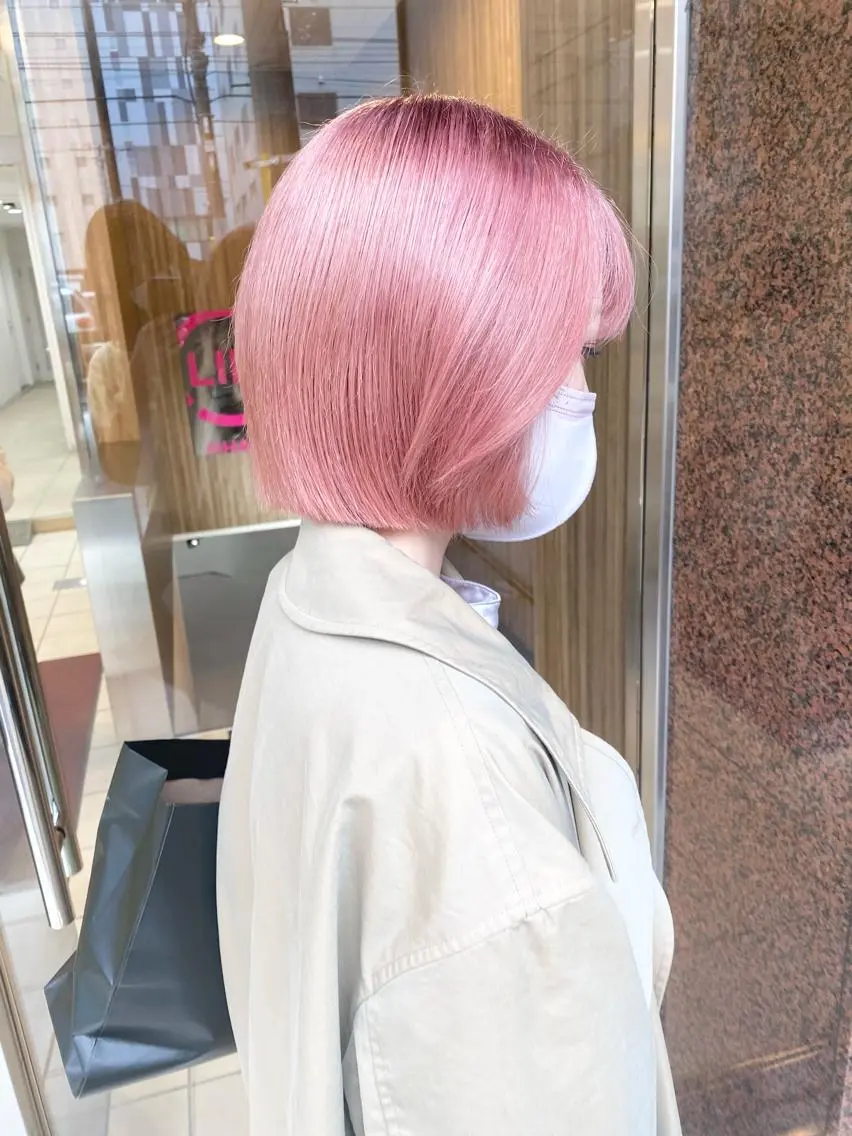 ショート カラー ピンクカラー 谷口 優冴のヘアスタイル