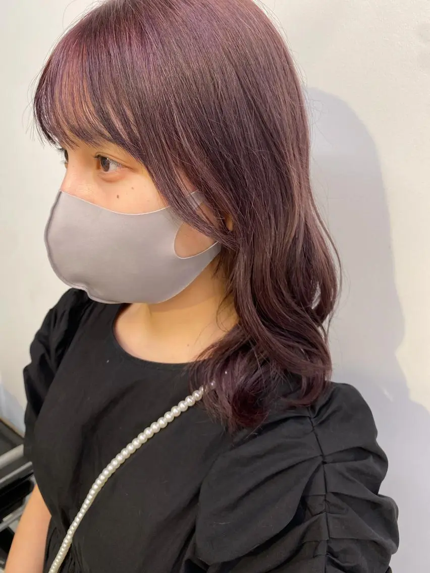 カラー アッシュ 黒髪 ブルーカラー ブルーブラック ブラウンカラー トレンドカラー MAHOのヘアスタイル