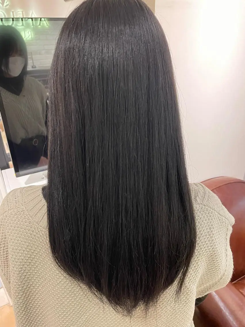 セミロング くびれヘア 髪質改善 縮毛矯正 カット ヘアカラー トリートメント ヘッドスパ 前髪顔まわりカット 🌈中村海聖のヘアスタイル