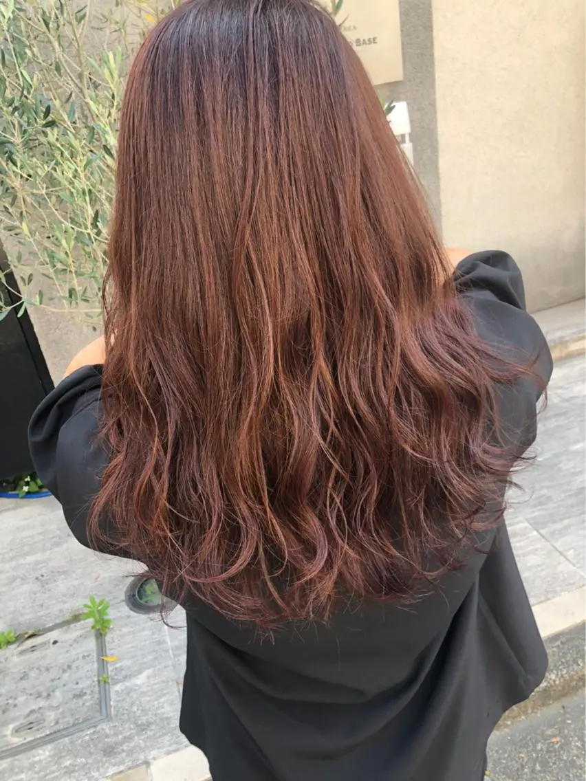 セミロング カラー レイヤーカット 赤み消し韓国ヘア レイヤー縮毛🤍渡邉のヘアスタイル