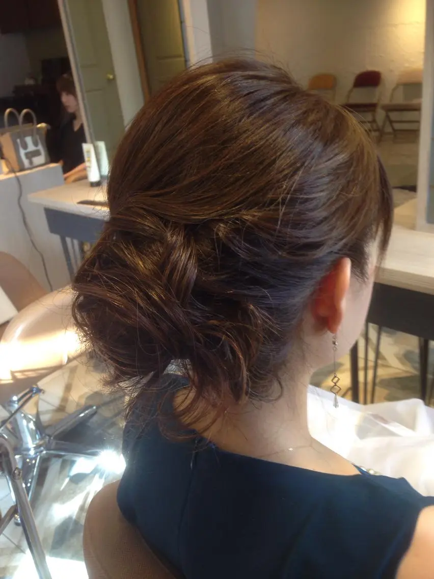ショート ミディアム セミロング ロング ヘアアレンジ 夜会巻き 結婚式・ブライダル 【体験】韓国 メイク&ヘア天神のヘアスタイル