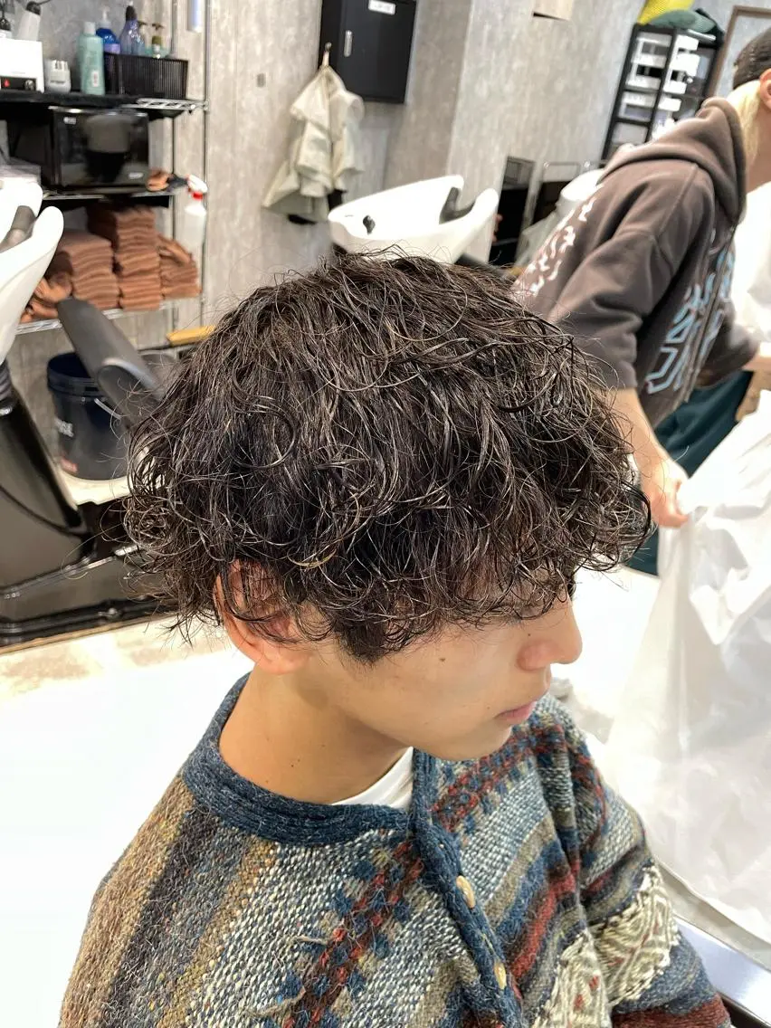 ショート カラー パーマ メンズ メンズパーマ スパイラルパーマ 🔥メンズ超特化🔥 青木海斗のヘアスタイル