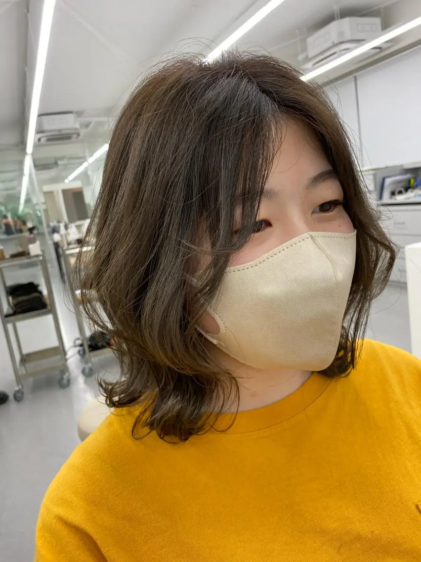 ミディアム くびれヘア 韓国風ヘア 小岸 竜のヘアスタイル