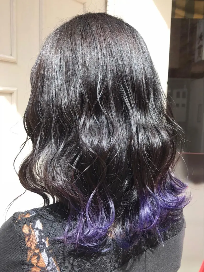 ミディアム カラー ダークグレー パープルカラー 🫟Blanco🫟 Color&Careのヘアスタイル
