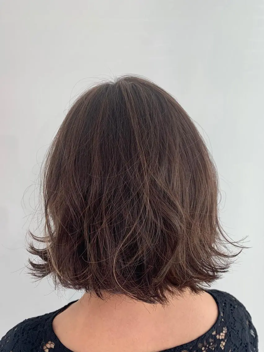 ミディアム カラー パーマ ヘアアレンジ 加藤 綾華のヘアスタイル