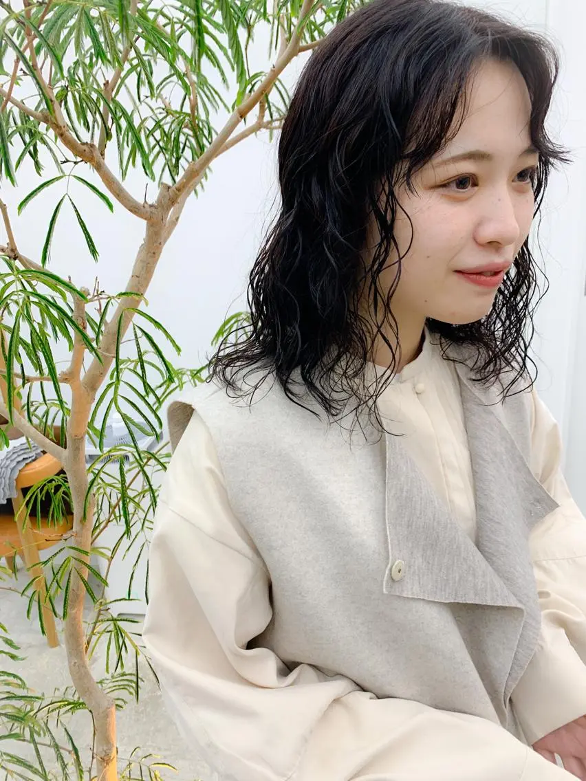 ミディアム パーマ ミディアムパーマ カット パーマ トリートメント パーマ/パーマ落とし /藤木舜太のヘアスタイル