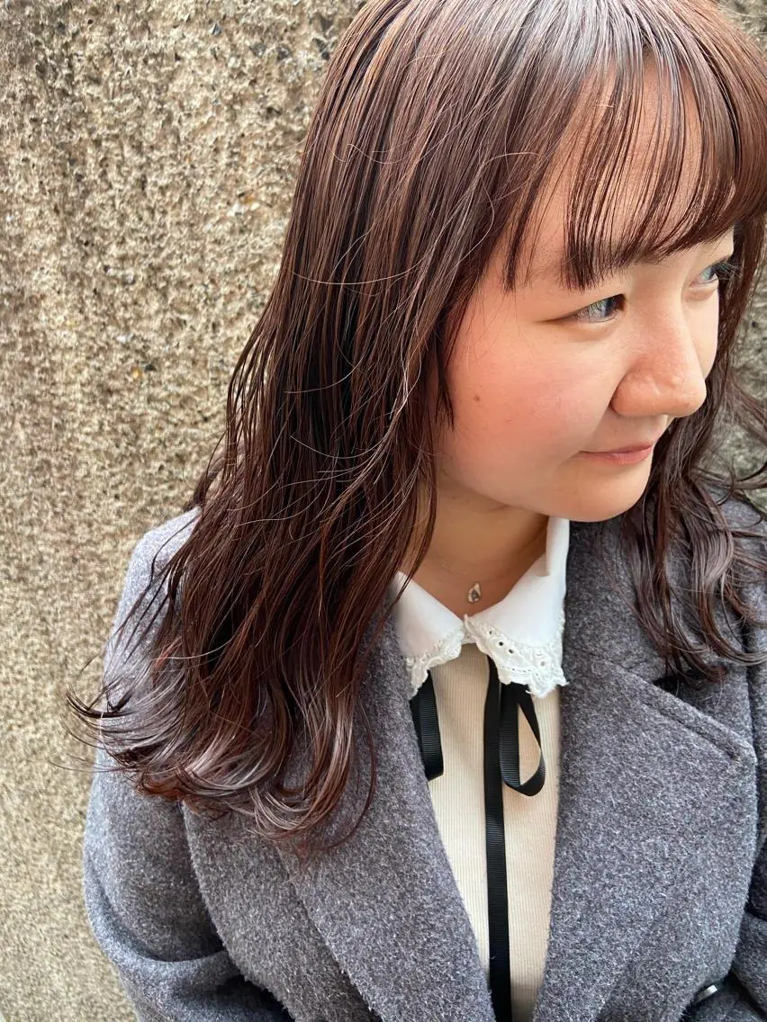 セミロング カラー パーマ ヘアアレンジ ちこ .のヘアスタイル