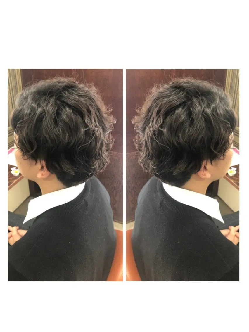 ミディアム パーマ メンズ 品田 真里のヘアスタイル