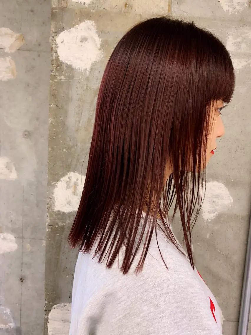 ミディアム カラー レッドカラー tension 【テンション】のヘアスタイル