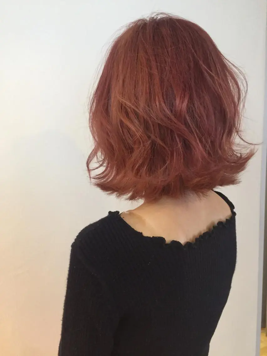 ミディアム カラー ヘアカラー トリートメント 稲田 結衣夏のヘアスタイル