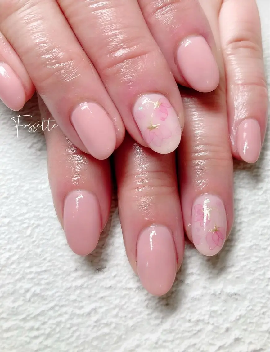 ネイル 桜ネイル 入学式 フラワーネイル オフィスネイル ピンク ハンドネイル nailsalon Fossetteのネイルデザイン