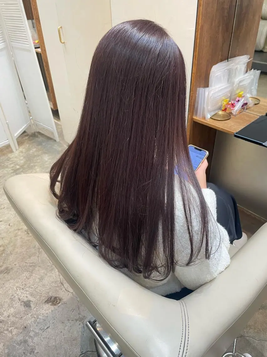 セミロング カラー カット ヘアカラー トリートメント 【完全個室】髪質改善 暖色カラー/山崎唯奈のヘアスタイル