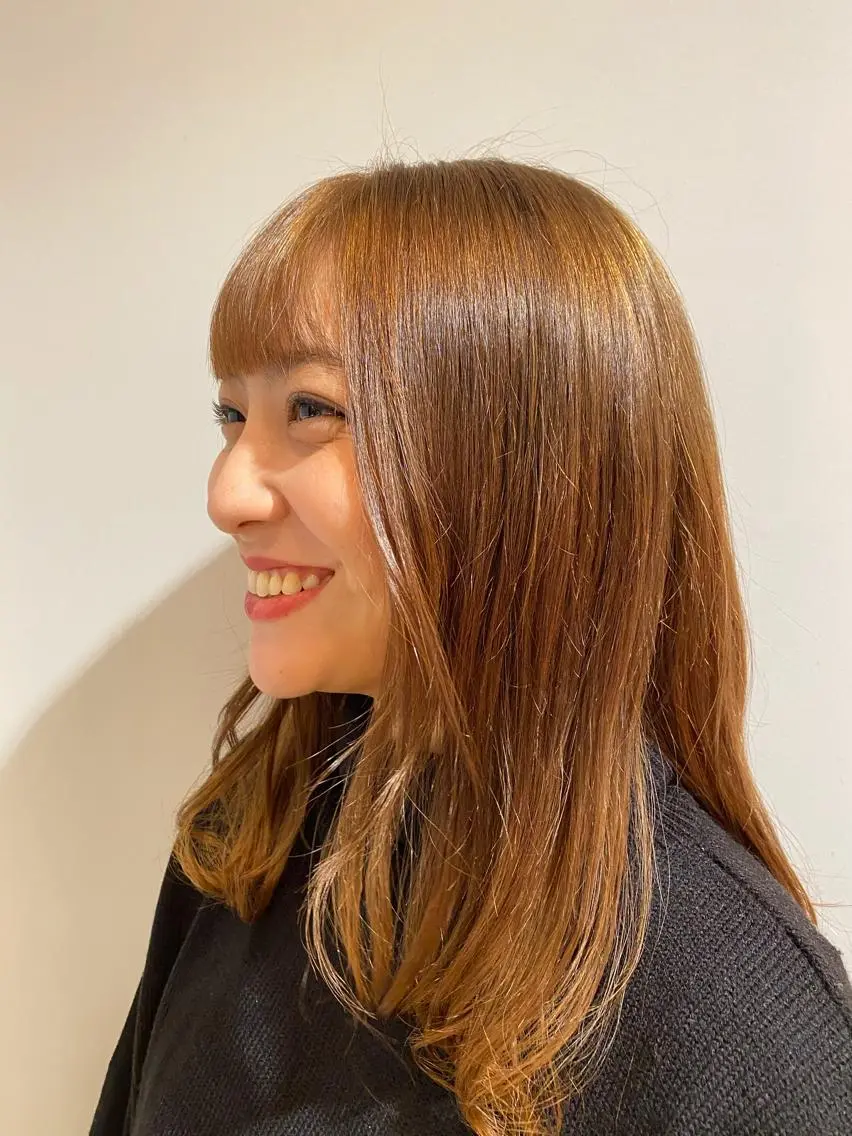 ミディアム カラー ベージュカラー 大人可愛い♡コテ巻き パーマ🌼杉田 萌恵のヘアスタイル