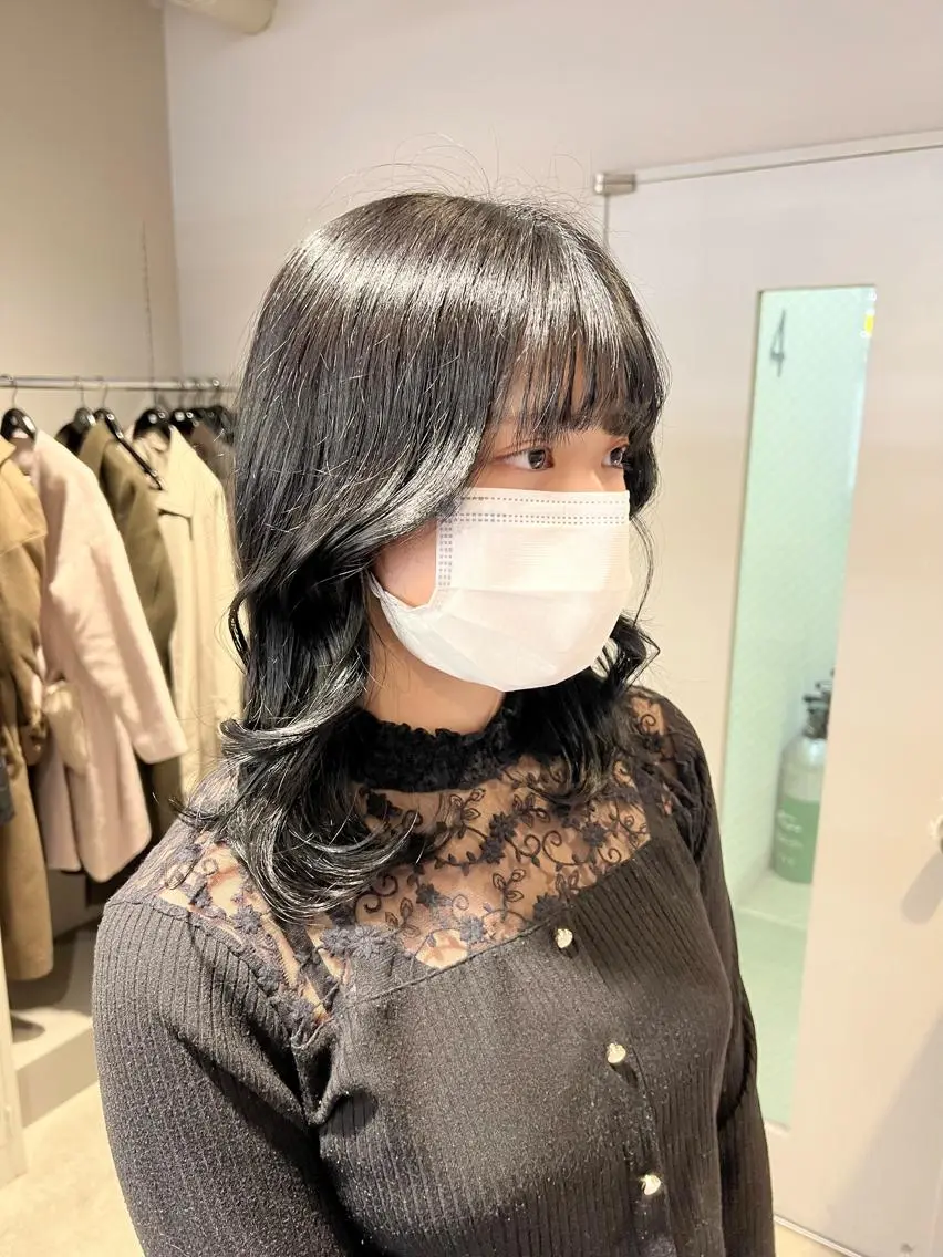 ロング カラー パーマ ヘアアレンジ メンズ キッズ ネイル マツエク・マツパ アイブロウ 上品＆韓国風 🥀海心🥀のヘアスタイル