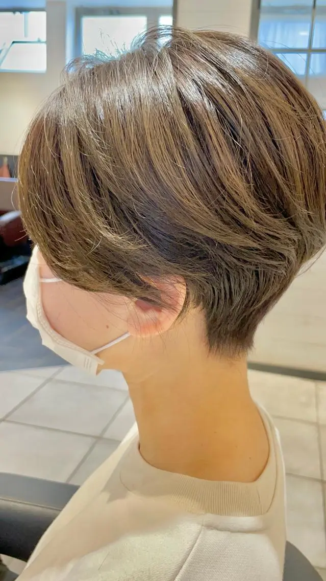 ショート カラー カット ヘアカラー トリートメント ヘアセット 渡部雄大 ショート/縮毛矯正のヘアスタイル