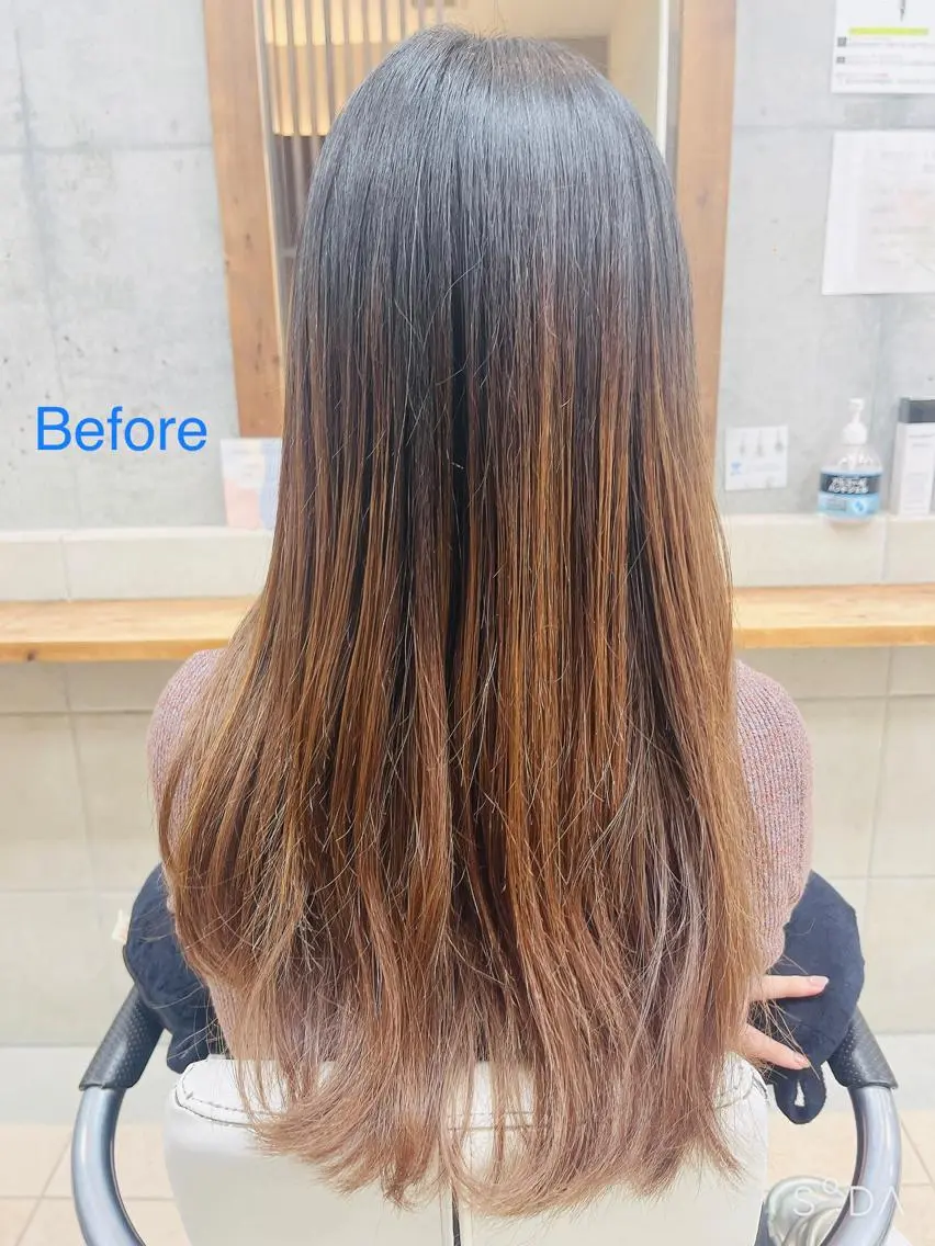 ロング カラー 縮毛矯正 たなか なおのヘアスタイル