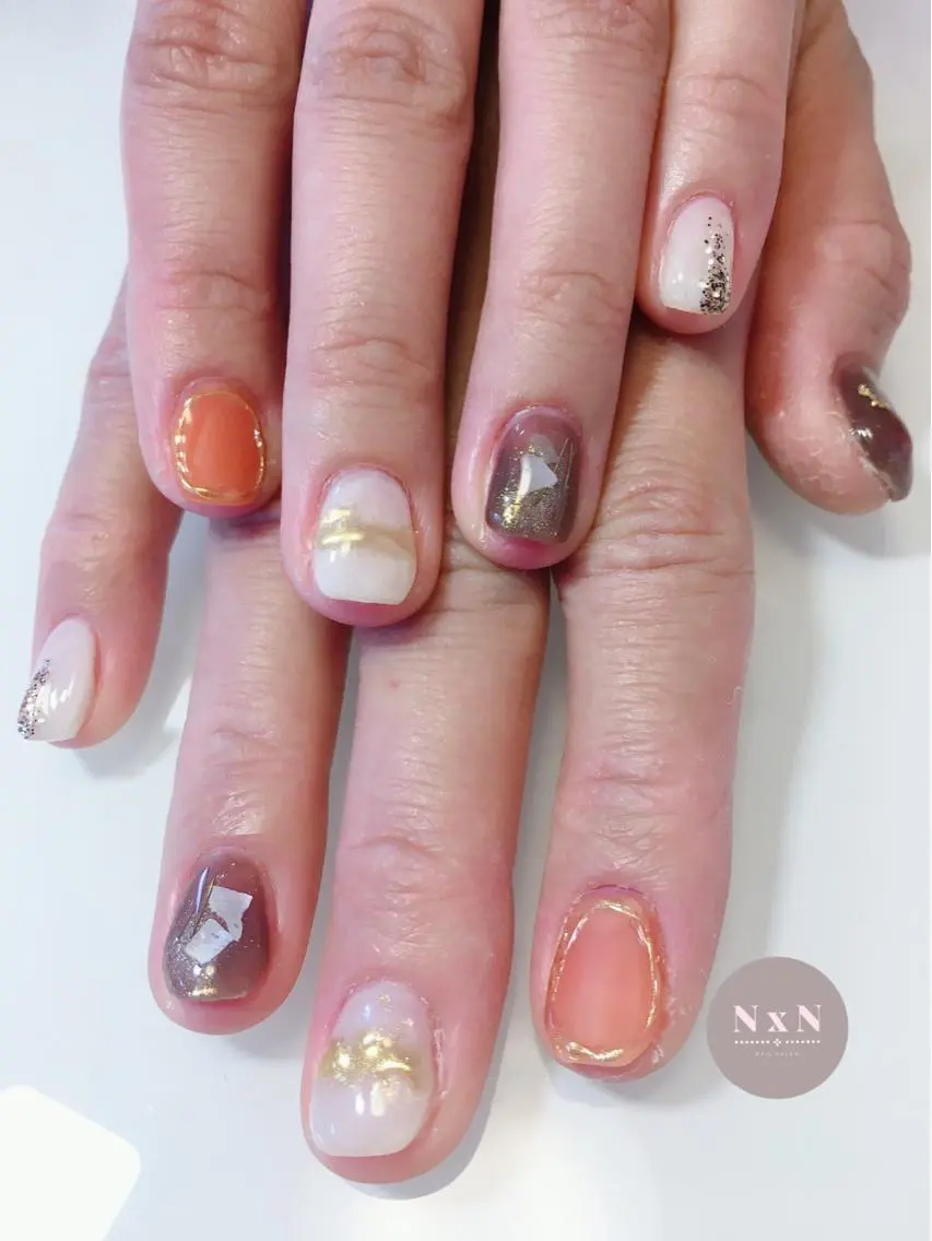 ネイル ジェルネイル ぷっくりネイル nail salon N×Nのネイルデザイン
