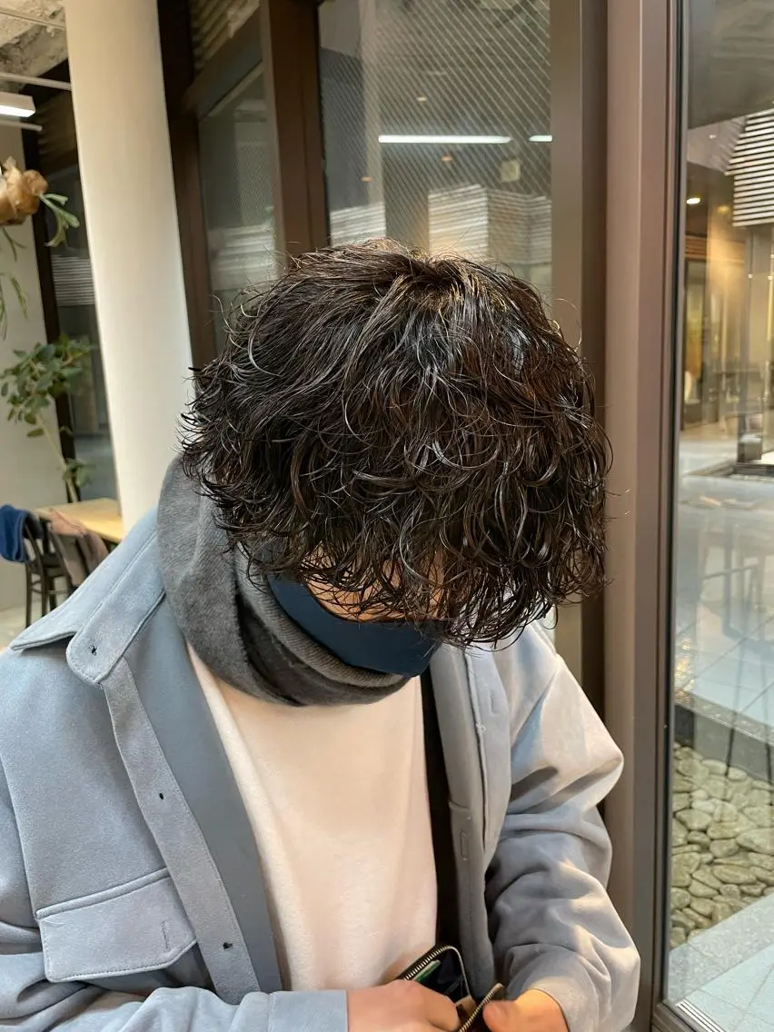 ショート パーマ メンズ メンズパーマ 波巻きパーマ スパイラルパーマ ボブ/ショート /パーマ/shinのヘアスタイル