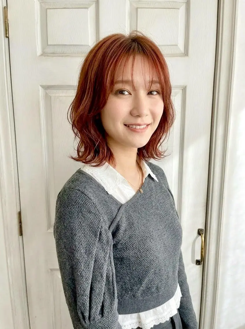 ミディアム ボブ くびれヘア 顔周りカット 髪質改善 韓国風ヘア カット ヘアカラー トリートメント Aroma hair 🌙tanakaのヘアスタイル