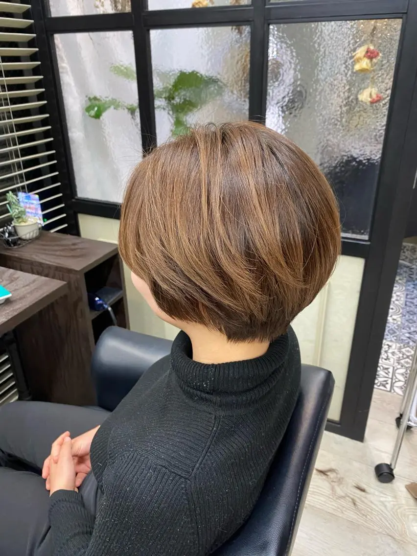 ショート カラー ショートヘア 韓国ヘア☁️ mitsukiのヘアスタイル