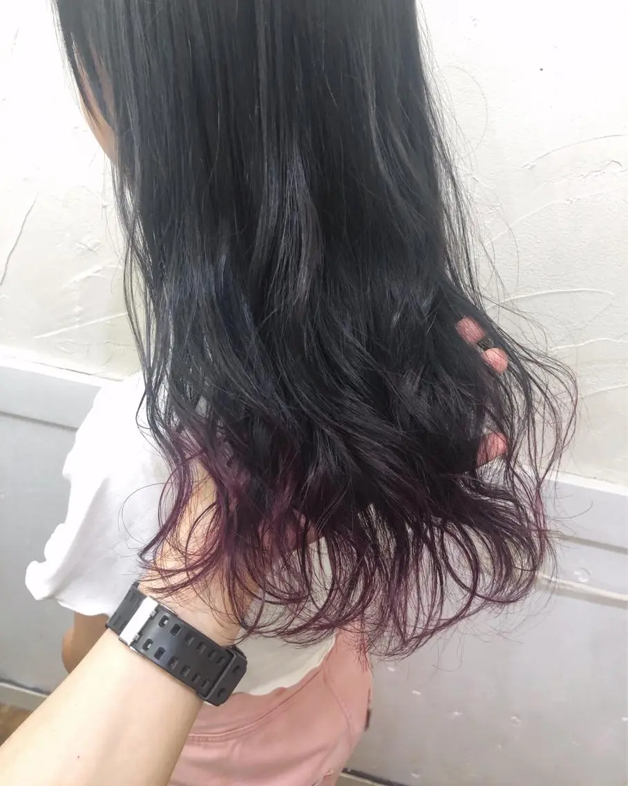 ロング シールエクステ エクステ 外国人風カラー ハイライト レイヤーカット Loob.TOKYO MIYA🌈のヘアスタイル